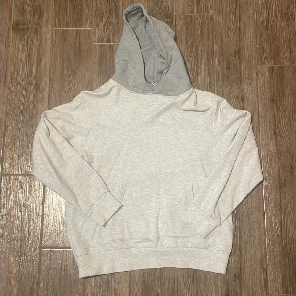 Richie Le Daily Hoodie Sweatshirt Grey and Dark Grey Kangaroo Pocket Men L